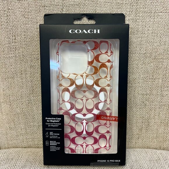 Coach Protective Case with Magsafe For iPhone 15 Pro Max Clear/Multi New - Picture 2 of 4